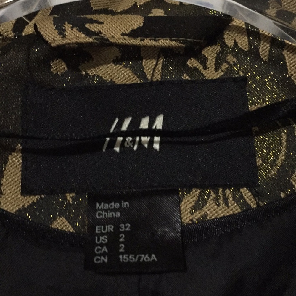 H&M jacket blazer gold brown beige size 2 (ff) - Picture 3 of 8